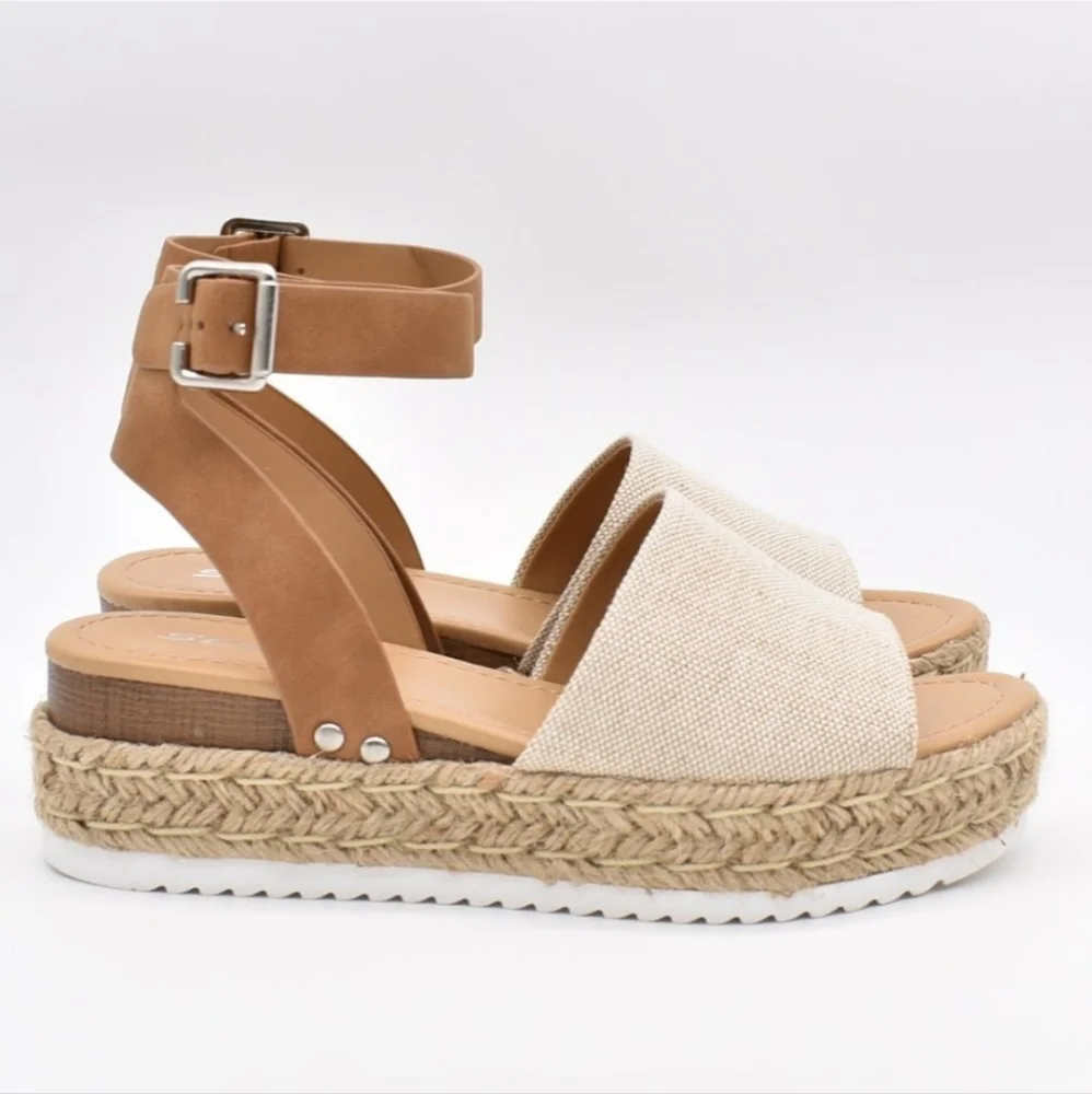 Brown Espadrilles Sandals Size 9